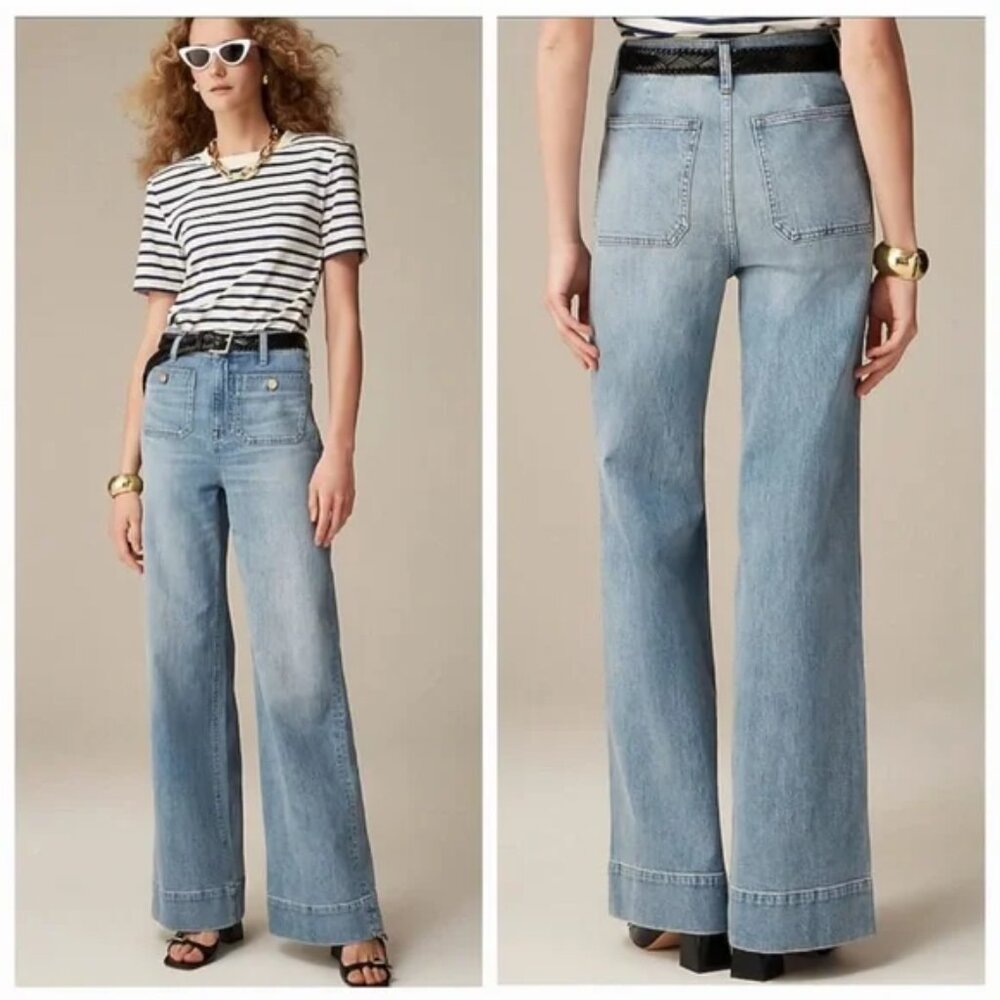 J Crew Sailor Wide Leg Trouser